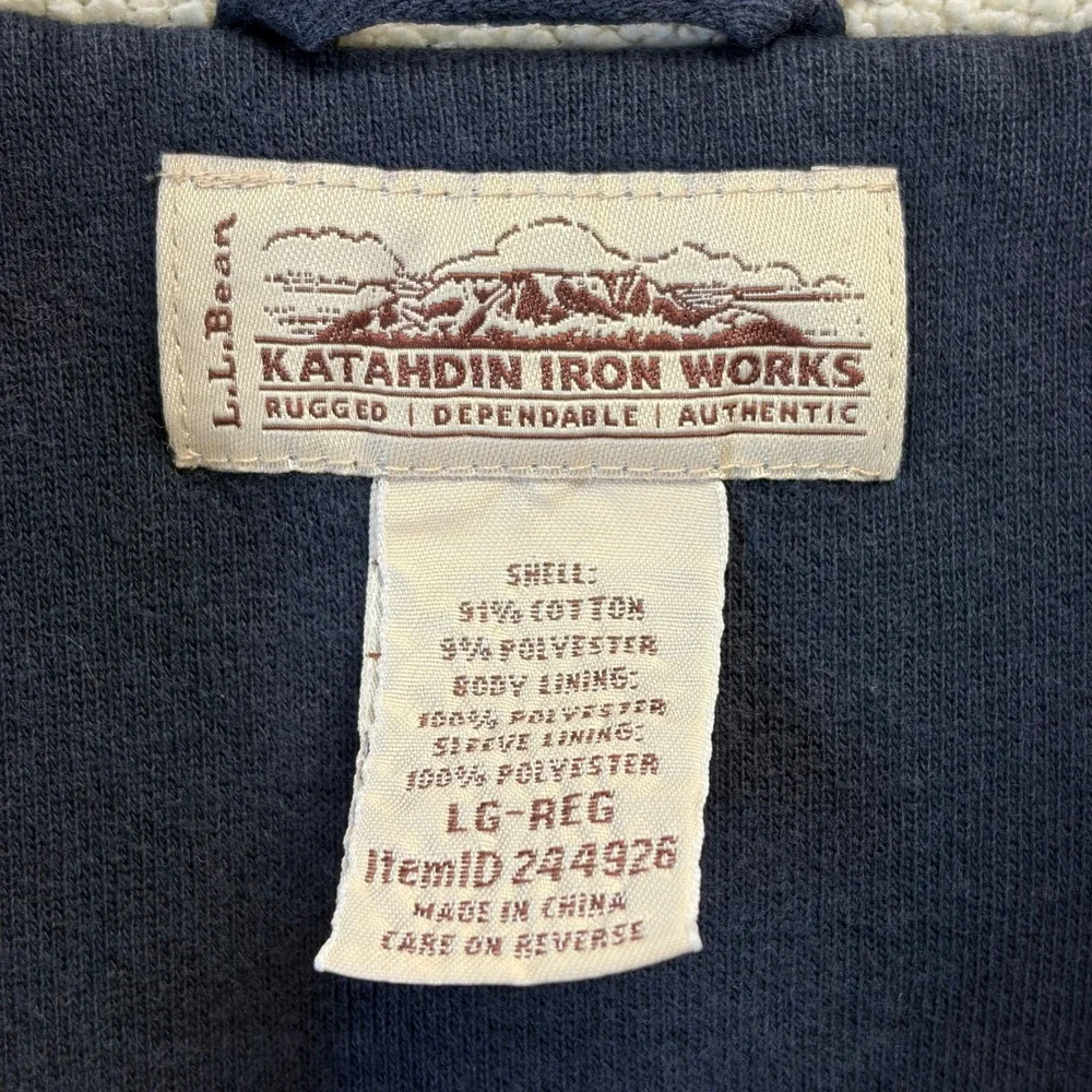 LL Bean Katahdin Iron Works Streetwear Hoodie Mens Large Rugged Outdoors Comfy